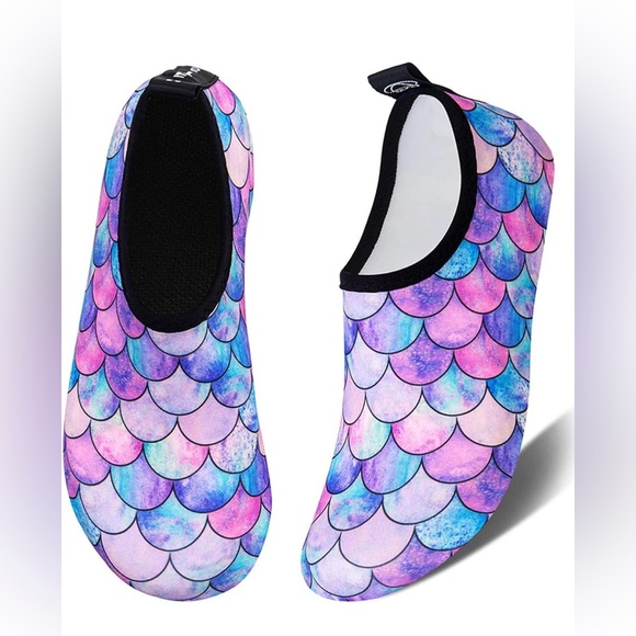 Nwt mermaid fish scale pink purple quick dry aqua socks size 40/41 - Picture 1 of 1